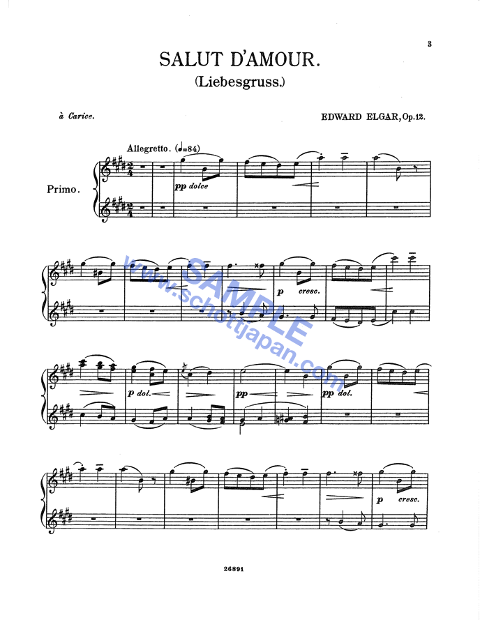 ピアノ楽譜】愛の挨拶 / E.Elgar（中上級） - 楽譜アプリ フェアリー