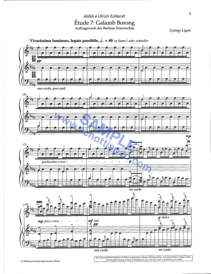 ピアノのための練習曲 第2巻/リゲティ/SW 1064 – ショット ピアノのための練習曲 第2巻/リゲティ/SW 1064 – ショット