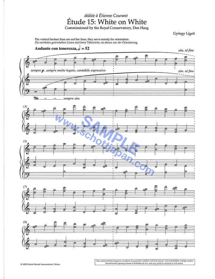 ピアノのための練習曲 第3巻/リゲティ/SW 1065 ショット・ミュージック オンラインショップ