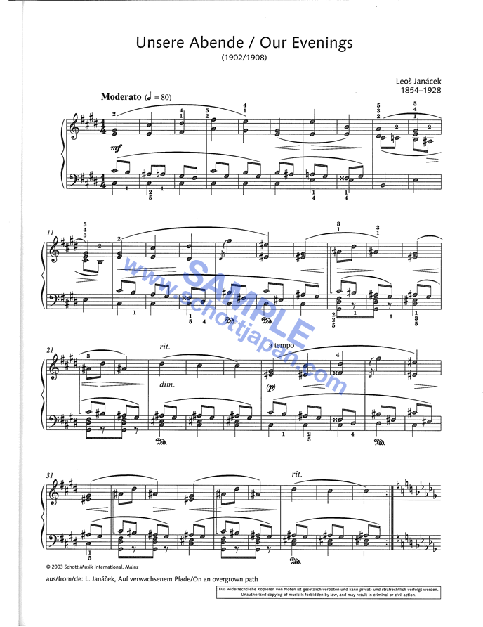 20世紀のピアノ名曲集 ―ヤナーチェクからチック・コリアまで―／SW 1114