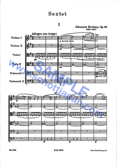 弦楽六重奏曲 第2番 ト長調 作品36／ブラームス／SW 2005