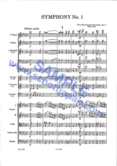 交響曲 第1番 ハ短調 作品11／フェリックス・メンデルスゾーン／SW 2038