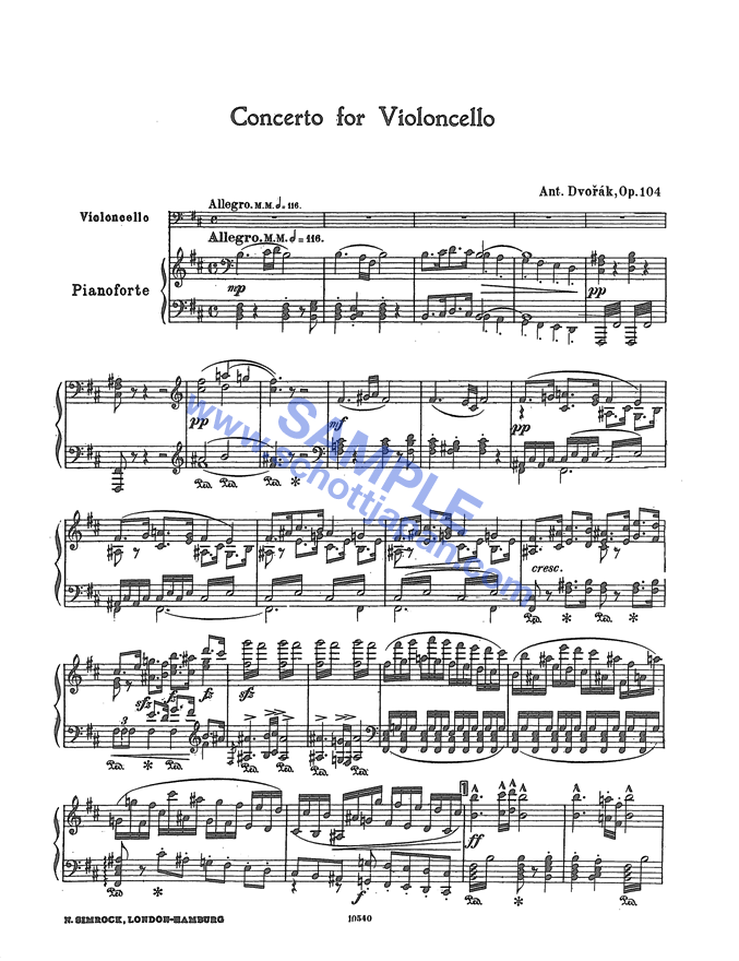 チェロ協奏曲 ロ短調 作品104/ドヴォルザーク/SW 3083 – ショット チェロ協奏曲 ロ短調 作品104/ドヴォルザーク/SW 3083 – ショット